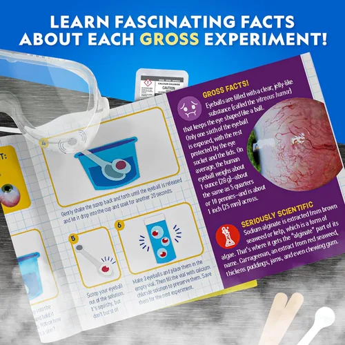 Vista 7 de National Geographic - Kit de ciencia increíblemente bruta, 16 experimentos repugnantes con guía adicional, juego de química Yucky Slime, juguete
