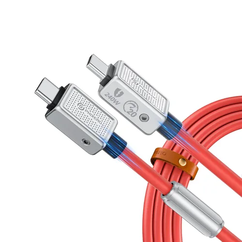 Vista 22 de PHIXERO Cable USB C a USB C de 240 W, aleación de zinc, 20 Gbps, 1.6 pies, negro