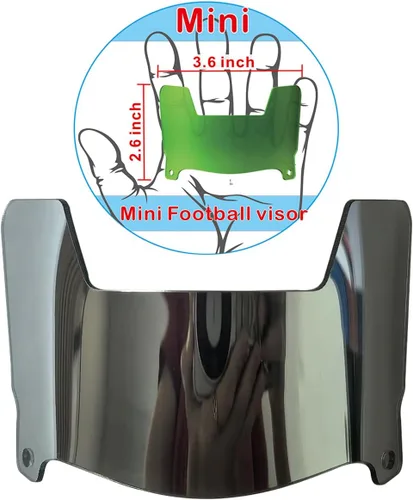 Vista 6 de Visera de casco de fútbol mini transparente con clips de ajuste universal para coleccionistas y exhibición