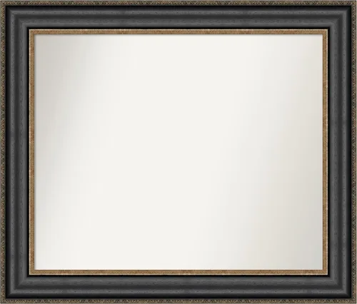Vista 127 de Amanti Art Espejo personalizado, espejo de baño negro puente, espejo de pared o espejo de tocador de baño sobre el fregadero (26 x 26 pulgadas)