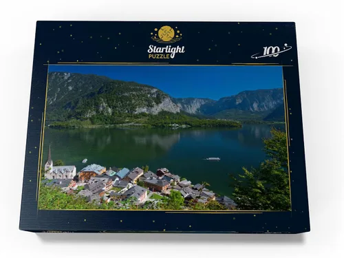 Vista 4 de MyPuzzle Hallstatt at Lake Hallstatt with Evangelical Christ Church, Salzkammergut - Rompecabezas prémium de 100 piezas para adultos
