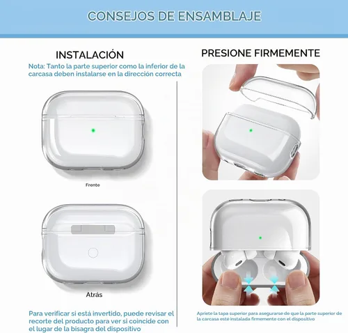 Vista 8 de Funda para Estuche de Airpods Pro de 2ª/1ª Generación, Compatible con Estuche de Airpods Pro de 2ª Gen Puerto de Carga USB C, Funda Suave