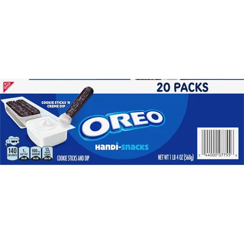 Vista 15 de Handi-Snacks OREO - Paquetes de bocadillos para salsa de galletas y creme, 20 paquetes de aperitivos