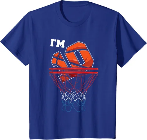 Vista 41 de Camiseta de regalo de cumpleaños con red de baloncesto de 10 años, Negro