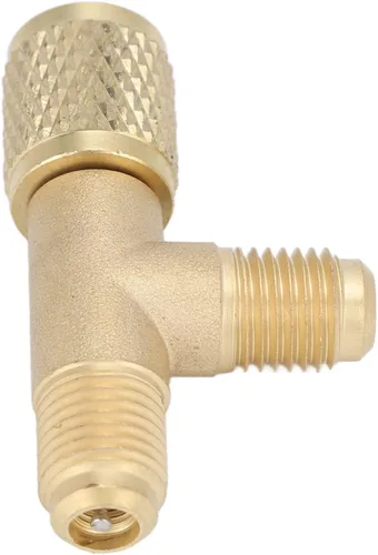 Vista 8 de 1/4 in válvula acoplador rápido adaptador en T, acoplador rápido acceso Tee HAVC vacío Tee adaptador de la camiseta refrigerante adaptador