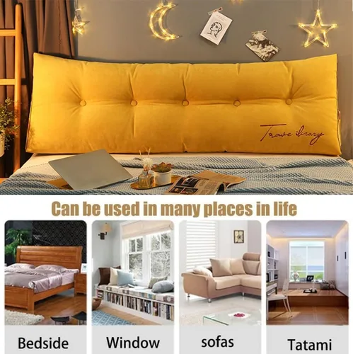 Vista 5 de Almohada triangular para la cabeza de cama, cojín grande de espalda/cojín de cabecero, almohada de cuña reclinable con funda extraíble