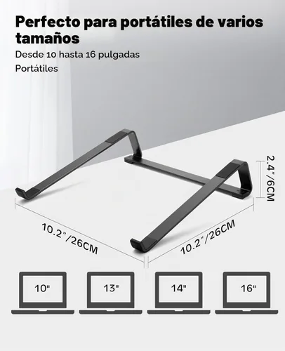Vista 4 de Thibault Soporte para Laptop para Escritorio - Soporte Ergonómico de Aluminio para Computadora, Elevador de Laptop, Soporte de Refrigeración