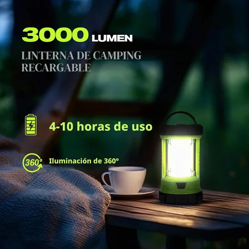 Vista 7 de elesall Linterna de campamento, linterna LED recargable de 3000 lúmenes, 5