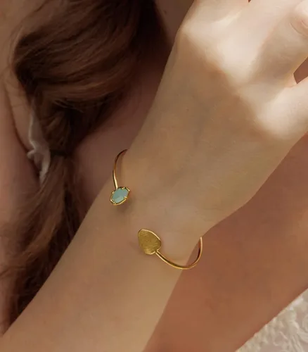 Vista 34 de OZEL - Pulseras para mujer, chapados en oro real de 18 quilates, pulseras de oro de cristal colorido para regalos