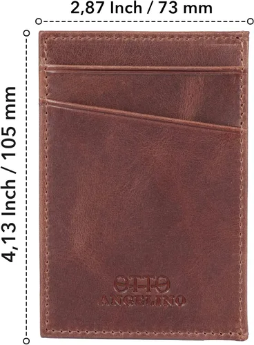 Vista 4 de Cartera de piel auténtica, tarjetas bancarias, dinero, tarjetero de licencia de conducir, unisex