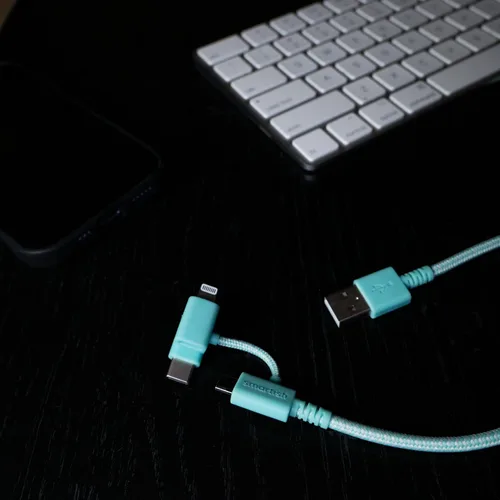 Vista 7 de Smartish Cable USB-C/Lightning 17/16/16e/15/14 - Crown Joule - Cable de carga universal de 6 pies con micro USB - Certificado MFi