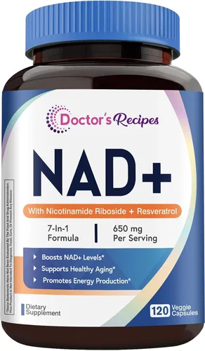 Vista 10 de Doctor's Recipes Suplemento NAD, ribósido de nicotinamida, resveratrol, alternativa NMN para antienvejecimiento, con glicinato de magnesio