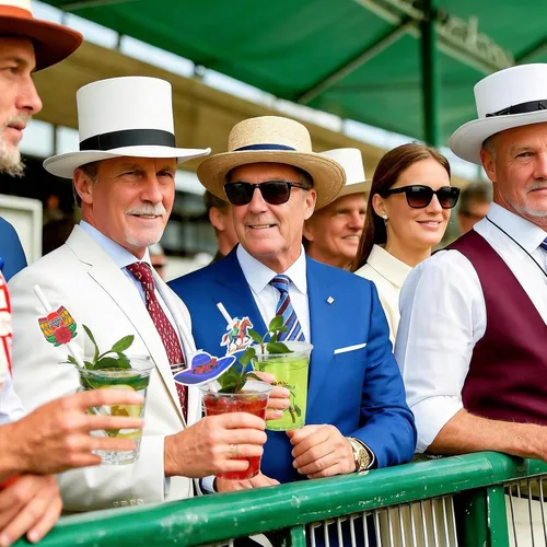Vista 7 de MUOUAKATE Copas Derby desechables de plástico a granel, paquete de 100 vasos de 12 onzas Derby Clear Julep con pajitas de plástico y tarjetas