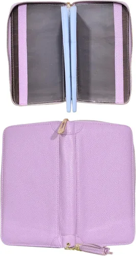 Vista 5 de Easyoulife - Monedero de cuero con cremallera, billetera portatarjetas para mujer, bloqueo RFID