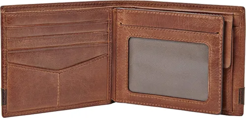 Vista 2 de Fossil Mens Leather Bifold Wallet with Coin Pocket