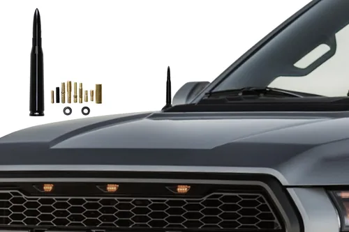 Vista 2 de 50 Cal Bullet Antena de repuesto Ford F150 F250 F350 Dodge Ram 1500 2500 Jeep Wrangler Toyota Tundra (negro)