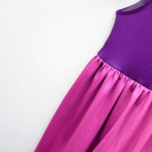 Vista 5 de Ubeufun Purple Princess Dress Rapunze Costume Dress Flutter Sleeve Party Holiday Birthday Cosplay Outfit for Toddler Kids
