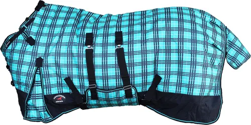 Vista 7 de CHALLENGER Manta de invierno impermeable de 80 pulgadas 1200D para caballo de lluvia ligera 394B Turquesa/Morado/Ombre