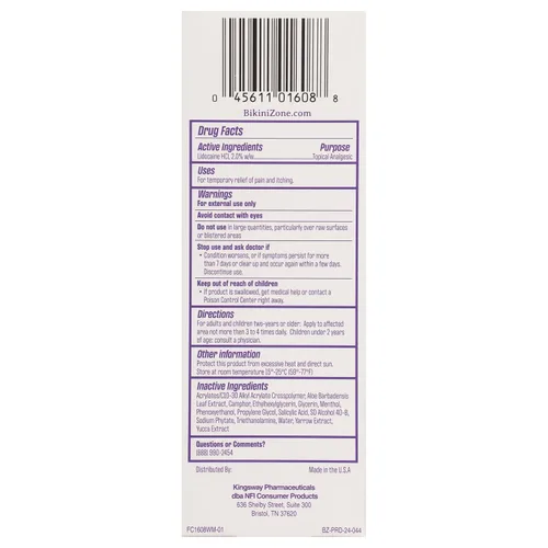 Vista 2 de Bikini Zone - Gel para después del afeitado con lidocaína y alivio para salpullidos del rastrillo, 1 onza, 1 paquete