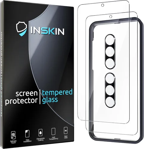 Vista 9 de Inskin Protector de pantalla de vidrio templado para Samsung Galaxy S23 FE 5G de 6.4 pulgadas [2023] – Ultimate 2+2 Set con protector de lente