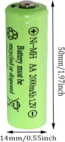 Vista 2 de 12 pilas AA 2000mAh recargables de alta capacidad precargadas 1.2V batería solar Ni-MH 2A de larga duración