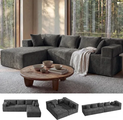 Vista 66 de MONVANE Sofá cama convertible de 55.5 pulgadas, sofá cama 2 en 1 sin hueso con bolsillo de almacenamiento, cómodo sofá de asiento profundo
