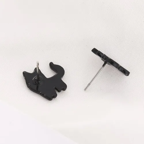 Vista 5 de Daisy - Pendientes de tuerca con esmalte para perro y cachorro, diseño de animales