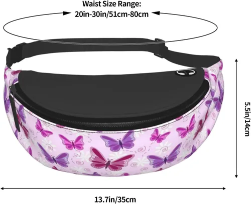 Vista 8 de Riñonera, bolsa de mensajero para deportes al aire libre y ocio, bolsa cruzada en el pecho para hombres y mujeres, rosado, púrpura