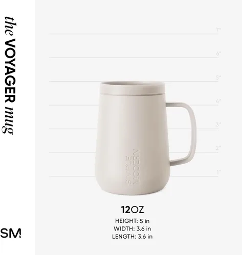 Vista 6 de Simple Modern - Taza Voyager Signature Vaso de viaje para café con tapa de 360° y asa Vaso de café helado y té de infusión fría con Abedul