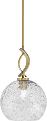 Vista 70 de Toltec Lighting Cavella Stem Colgado Mini colgante, acabado grafito, vidrio de muselina blanca de 4 pulgadas