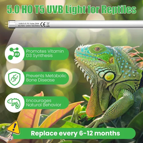Vista 2 de GlowUp Bombilla UVB T5 HO 5.0 de 22 pulgadas, 24 W, para reptiles