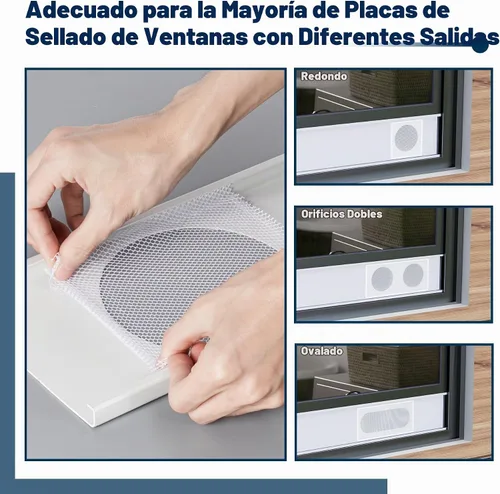 Vista 2 de Kit de sellado de ventana de CA portátil, protector de pantalla de malla, ajuste universal para la mayoría de placas de sellado de ventana