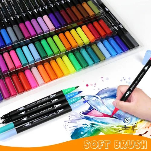 Vista 5 de SMOOTHERPRO 36 rotuladores duales, rotulador de arte de punta fina, bolígrafo de color de doble punta para adultos, tarjetas de felicitación