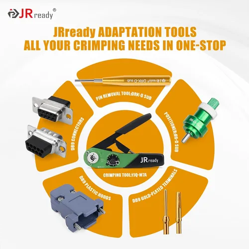 Vista 5 de JRready ST6239 Terminal de placa de oro DB9 Conector pin barrle 205089-1 y 205090-1 D-SUB Conector de crimpado contacts30 Pin y 30 zócalo