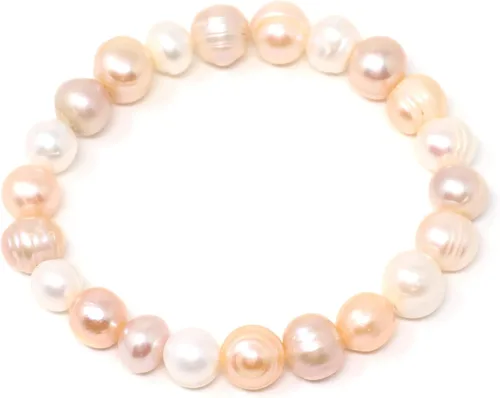 Vista 2 de Honbay Pulsera elástica simple con perlas de agua dulce para niñas y mujeres