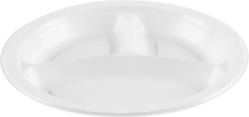 Vista 13 de Restaurantware -Chef 101 Platos de comida para microondas de 10.4 pulgadas, 100 platos redondos de plástico, 3 compartimentos, desechables, platos