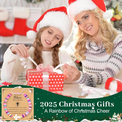 Vista 68 de Regalos navideños para niños, niñas adolescentes, mujeres, linda pulsera de cruz para niñas, regalos de Navidad cristianos para mujeres, ideas