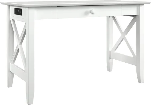 Vista 9 de AFI Lexi Escritorio con cajón y estación de carga en color blanco