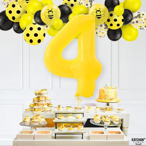 Vista 93 de KatchOn Globo negro del número 1 de 40 pulgadas, globo de feliz cumpleaños Large Mylar Number One Balloon for 1st Birthday Decorations, Foil