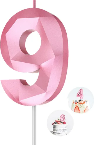 Vista 176 de Velas de cumpleaños con números (0 velas negras), forma de diamante 3D, decoración de pastel de feliz cumpleaños para niños y hombres, cumpleaños