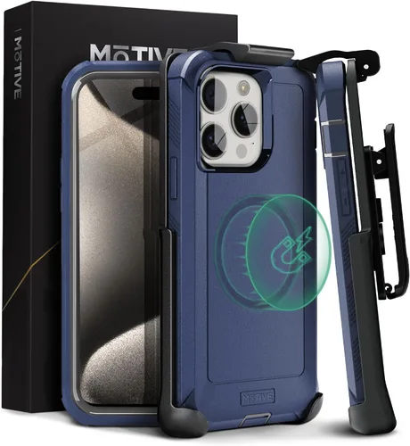 Vista 20 de MOTIVE Funda diseñada para iPhone 15 con clip para cinturón, funda magnética compatible con Magsafe, resistente y protección de grado militar