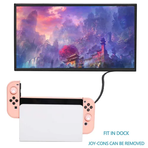 Vista 6 de COMCOOL Dockable Case for Nintendo Switch Oled - 9 FT Military Grade Drop Protection with Tempered Glass Screen Protector and Thumb Grips for Girls