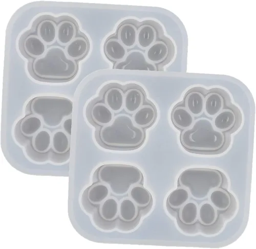 Vista 5 de Paquete de 2 moldes de silicona con forma de patas de gato, 1.5 x 1.4 in