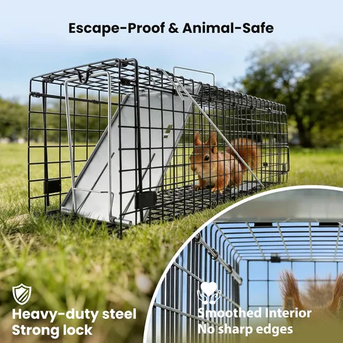 Vista 3 de APXL Squirrel Trap Heavy Duty Folding 24" Live Trap Animal Trap Rabbit Trap