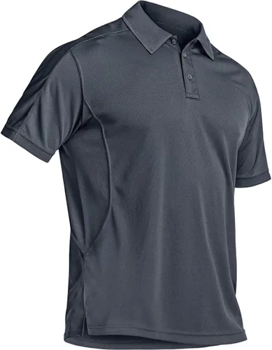 Vista 8 de CQR Camiseta polo táctica para hombre, de manga corta, ligera y con Dry Fit, tela piqué, FPU 50+, para exteriores