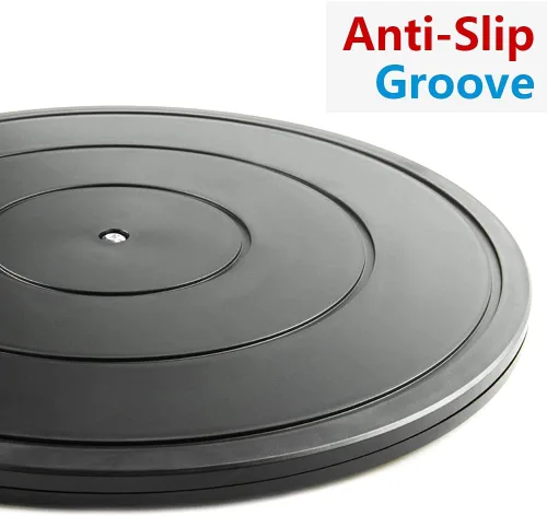 Vista 8 de Tocadiscos Lazy Susan de 16 pulgadas, rodamientos giratorios de bolas de acero resistentes - Soporte de base plana