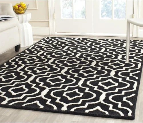 Vista 9 de SAFAVIEH Cambridge Collection - Alfombra decorativa de 2 x 3 pies, color beige y marfil, lana marroquí hecha a mano, ideal para zonas de alto