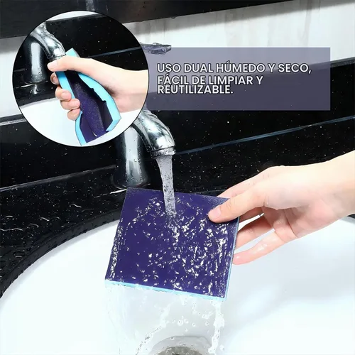 Vista 5 de 24 esponjas de lijado azul ultra grano, bloques de lijado para paneles de yeso, esponja lavable reutilizable para modelos de cerámica, manualidades