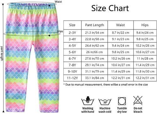 Vista 2 de VIKITA Leggings elásticos para niñas con escamas brillantes, pantalones ajustados de colores elegantes para fiesta de cumpleaños de 2 a 12 años