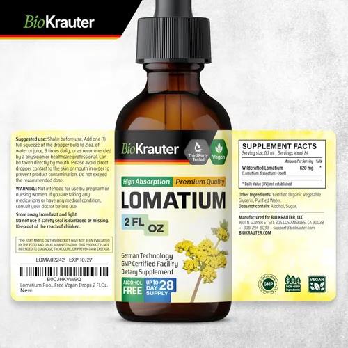 Vista 8 de Tintura de lomatium para apoyo respiratorio e inmunológico, 2